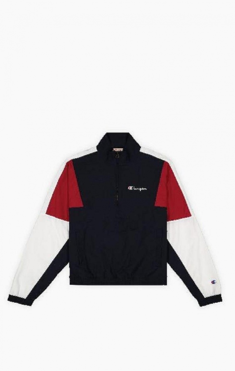 Champion Half Zip-Up Colour Block Pálya Jacket Női Kabát Sötétkék | 6308-FRNGQ