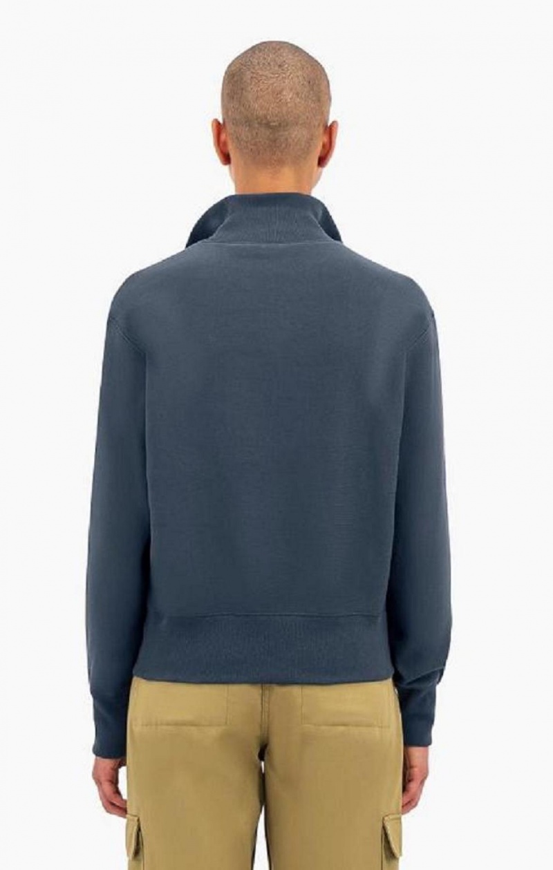 Champion Half Zip-Up Reverse Weave Cropped Sweatshirt Női Pulóverek Sötéttürkiz | 2973-DWJOG