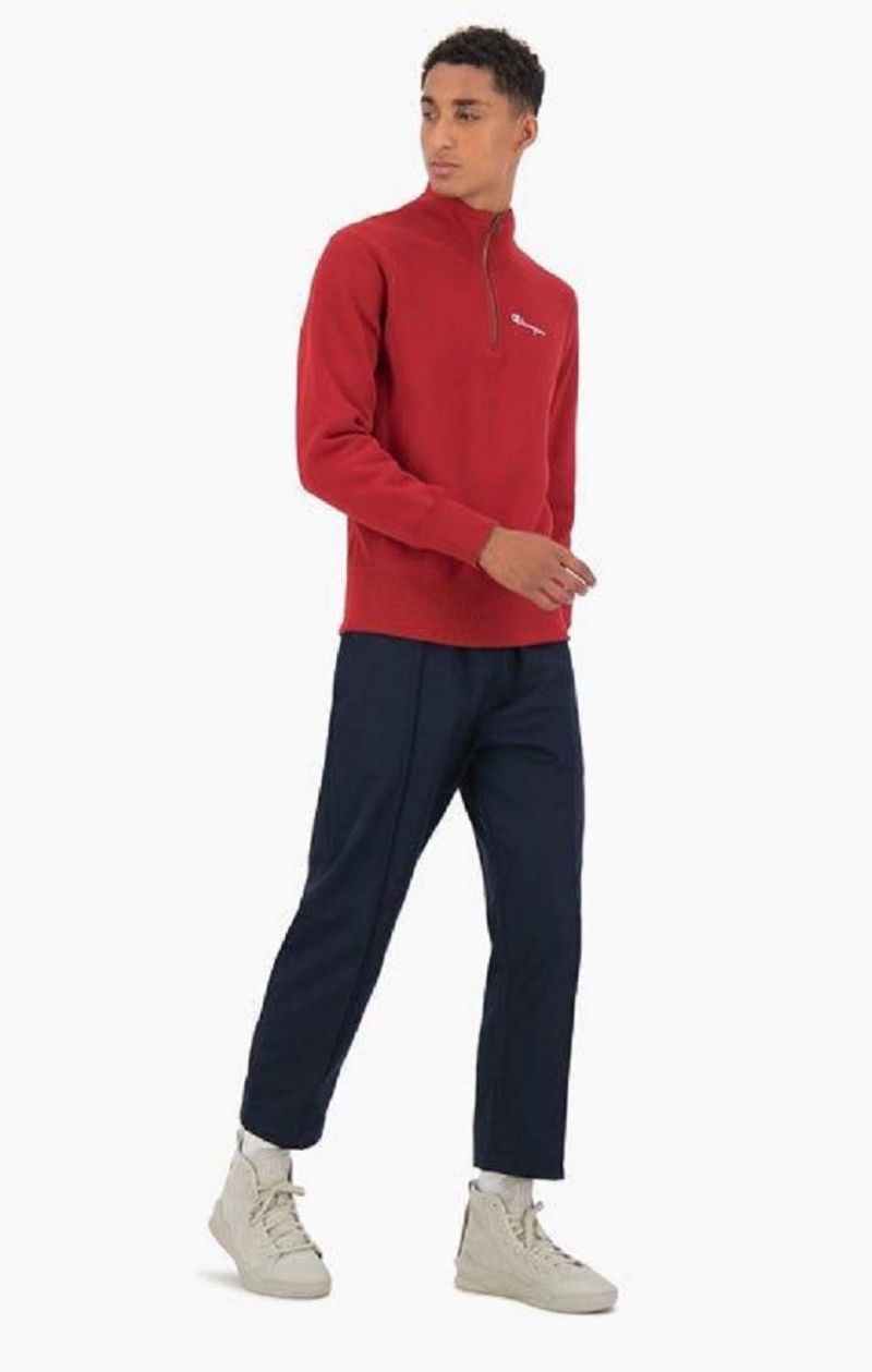 Champion Half Zip-Up Reverse Weave Sweatshirt Férfi Pulóverek Bordó | 8034-RTHVP