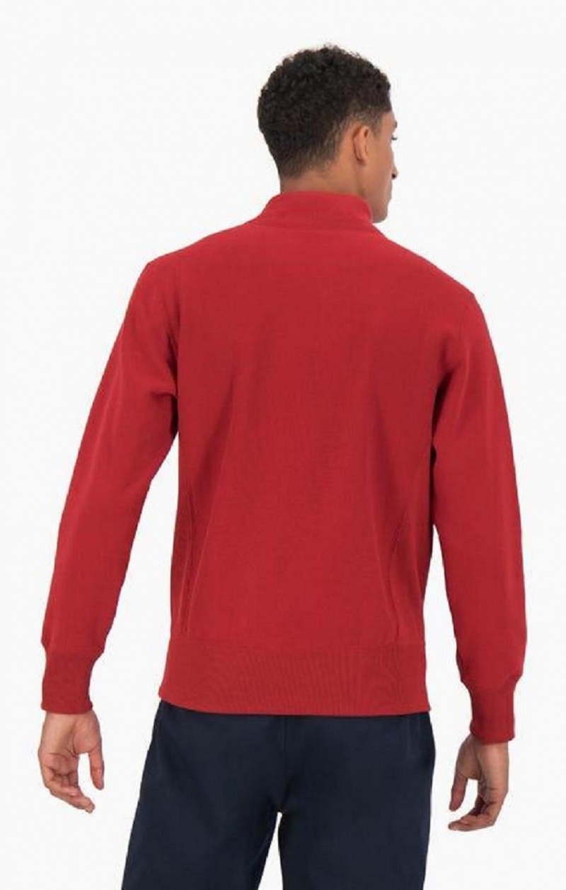 Champion Half Zip-Up Reverse Weave Sweatshirt Férfi Pulóverek Bordó | 8034-RTHVP