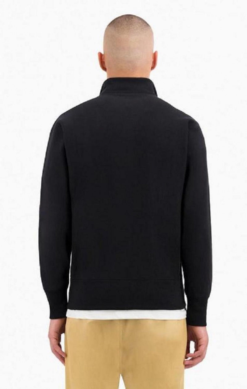 Champion Half Zip-Up Reverse Weave Sweatshirt Férfi Pulóverek Fekete | 8794-WKRLC