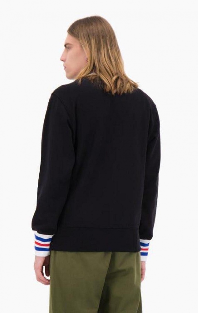 Champion Half Zip-Up Script Logo Sweatshirt Férfi Pulóverek Fekete | 1549-XBZAS