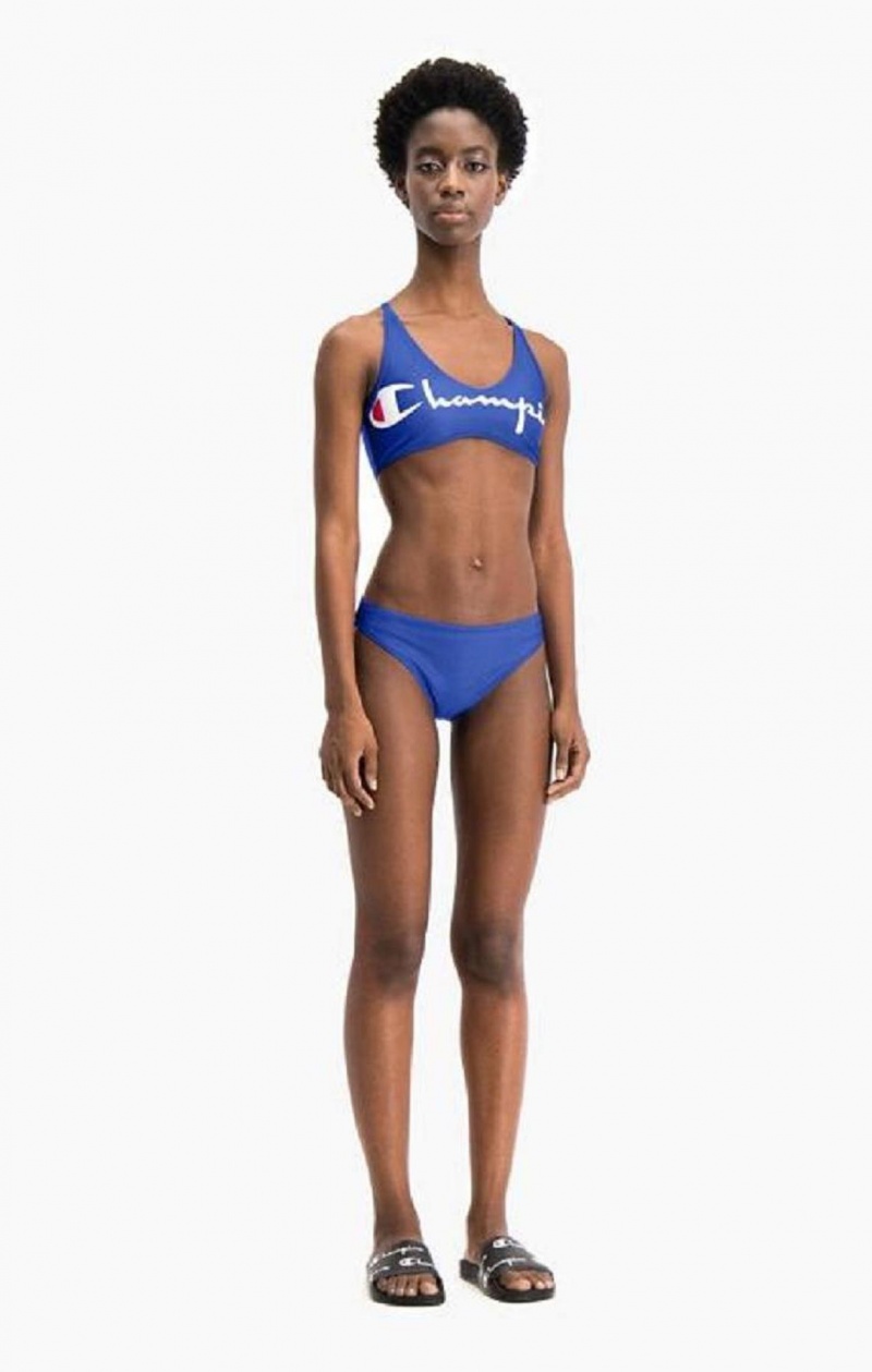 Champion High Leg Bikini Bottoms Női Fürdőruha Kék | 4901-FNUET