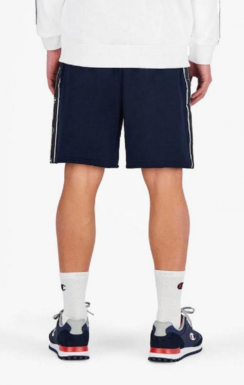 Champion Jacquard Logo Tape Front Seam Shorts Férfi Rövidnadrág Sötétkék | 1706-QICJL