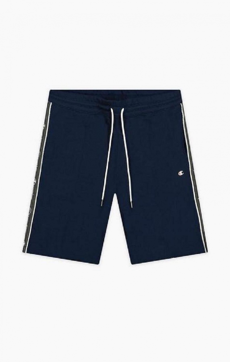 Champion Jacquard Logo Tape Front Seam Shorts Férfi Rövidnadrág Sötétkék | 1706-QICJL