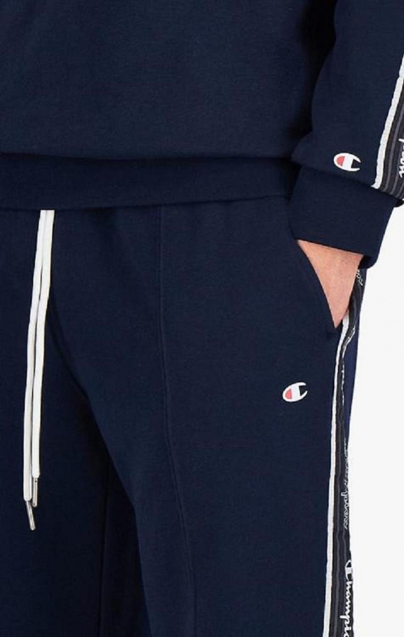 Champion Jacquard Logo Tape Joggers Férfi Jogger Nadrág Sötétkék | 4209-JBGZU