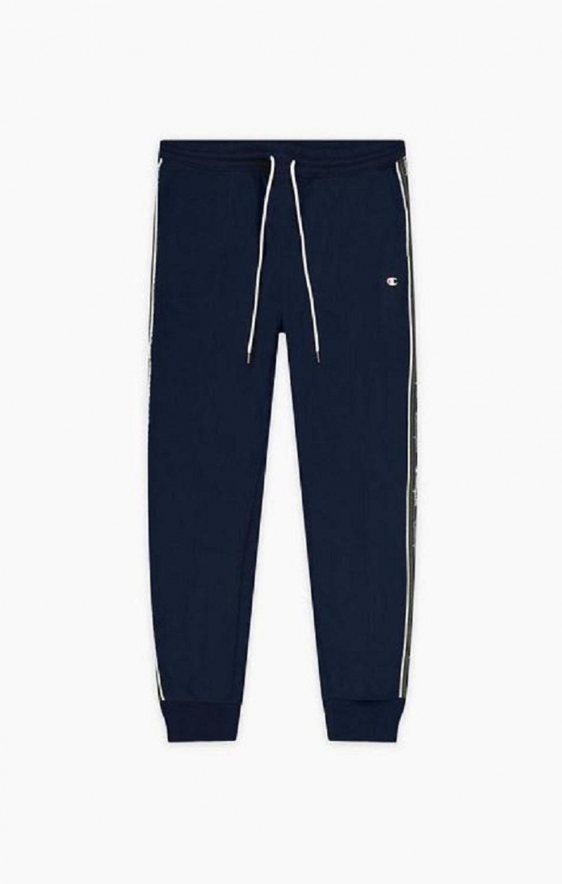 Champion Jacquard Logo Tape Joggers Férfi Jogger Nadrág Sötétkék | 4209-JBGZU