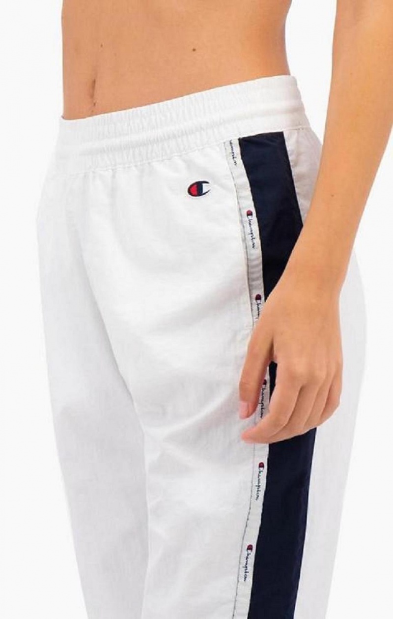 Champion Jacquard Logo Tape Pálya Pants Női Jogger Nadrág Fehér | 3914-LUWGF