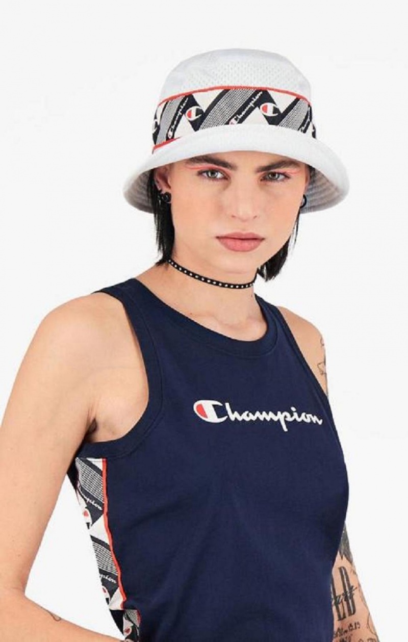 Champion Jacquard Logo Tape Tank Top Női Póló Sötéttürkiz | 7213-XFWLM