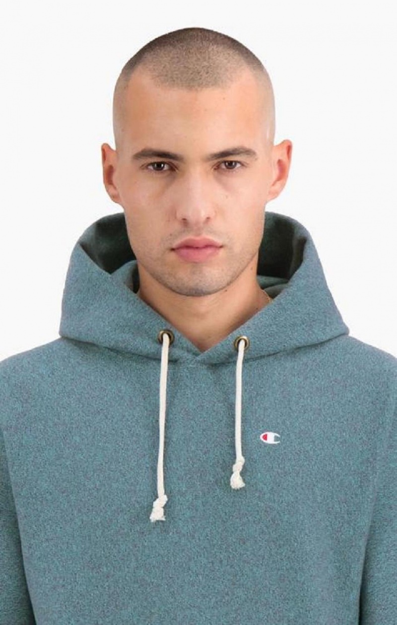 Champion Jaspé C Logo Reverse Weave Hoodie Férfi Kapucnis Pulóver Türkiz | 9324-AOIDK