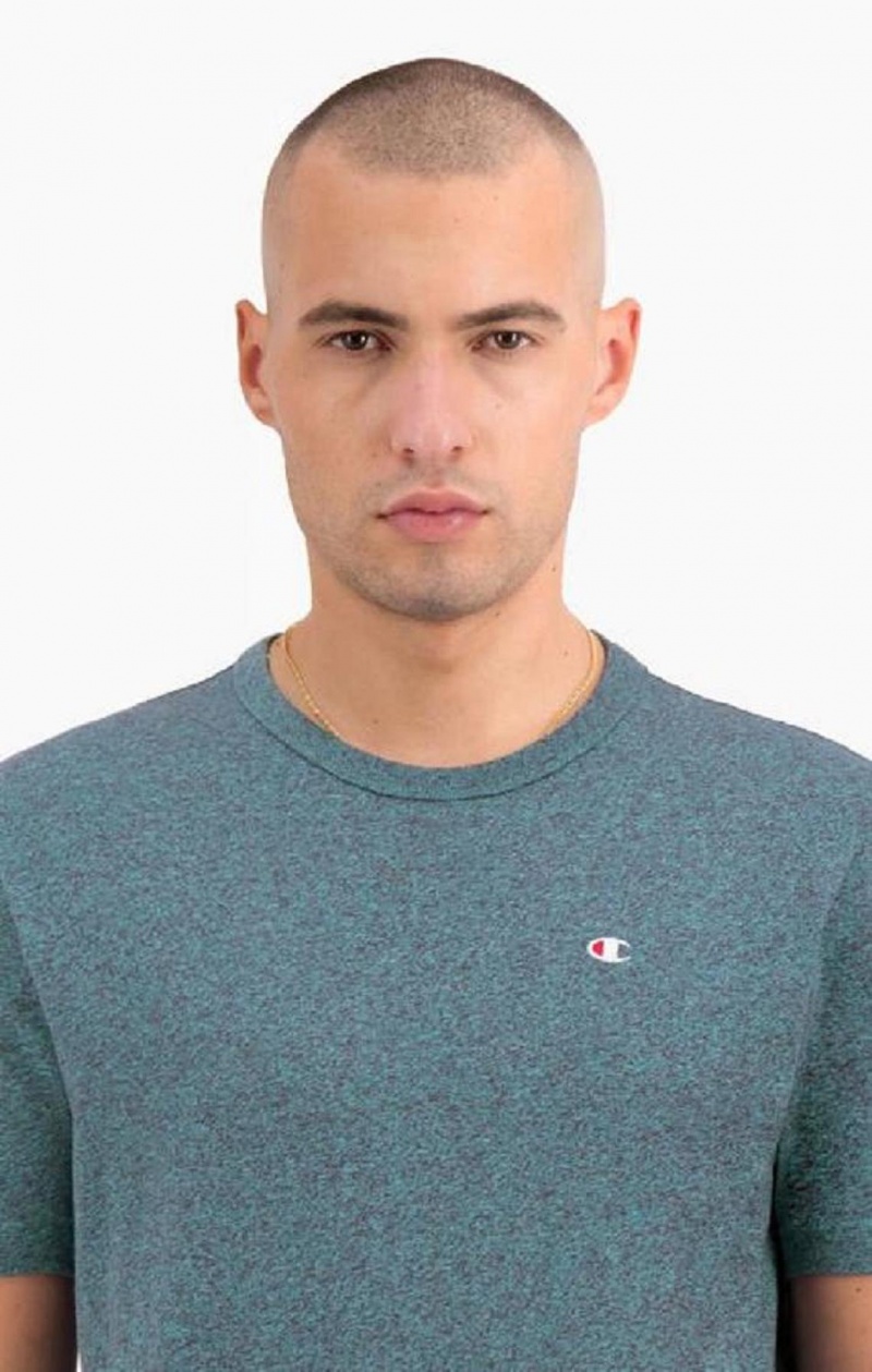 Champion Jaspé Crew Neck T-Shirt Férfi Póló Türkiz | 2546-BCPDE