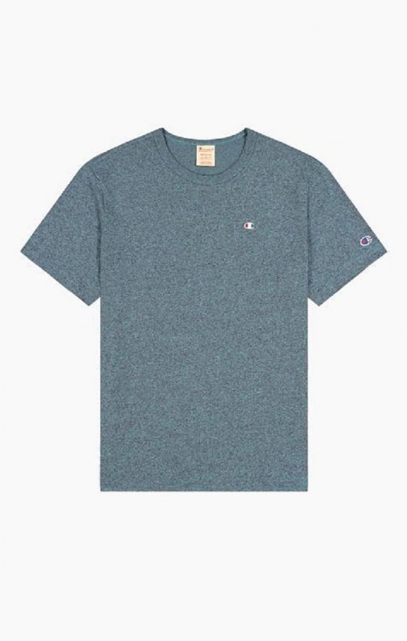 Champion Jaspé Crew Neck T-Shirt Férfi Póló Türkiz | 2546-BCPDE