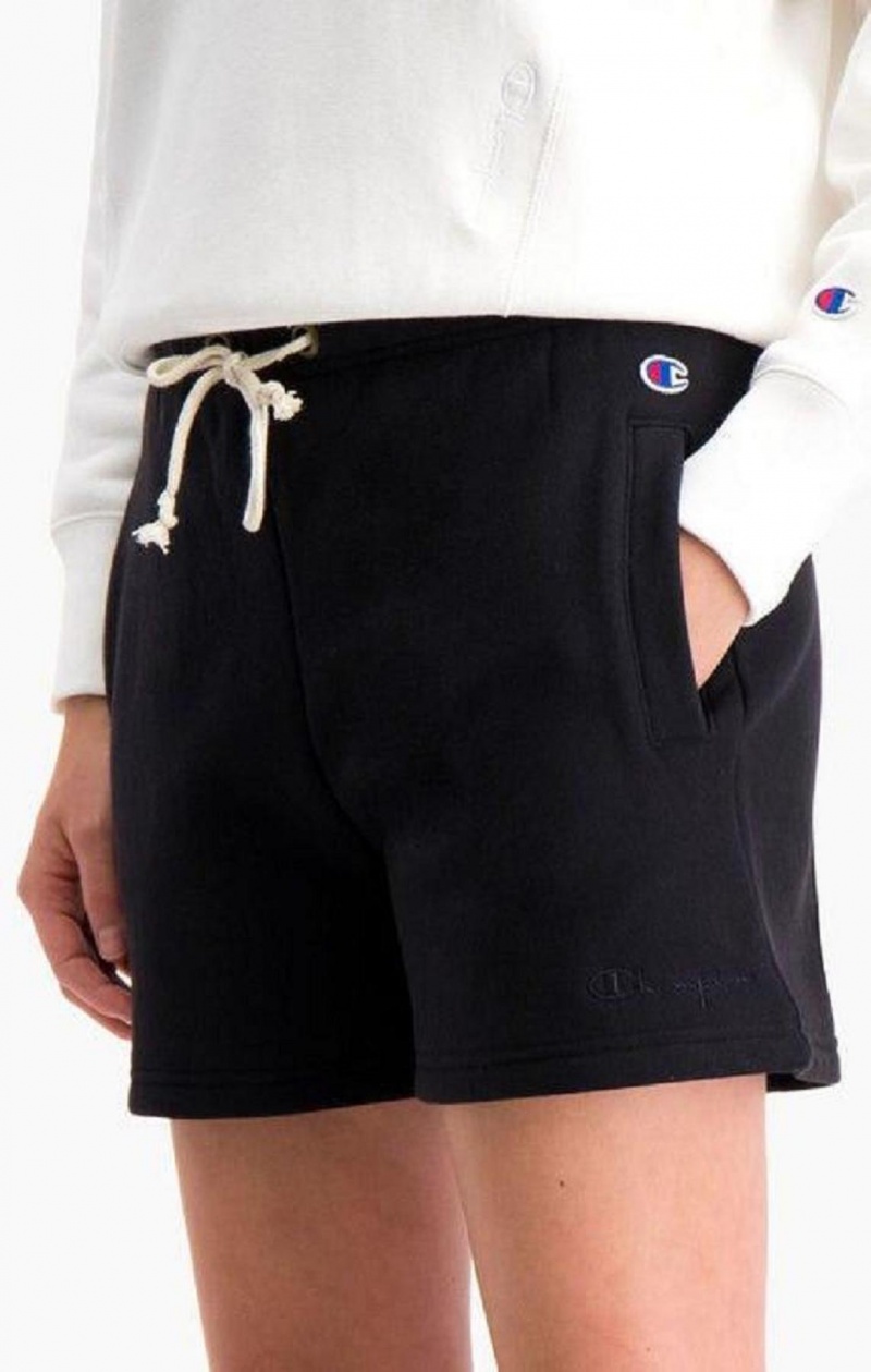 Champion Könnyű Reverse Weave Shorts Női Rövidnadrág Fekete | 1374-WSBNR