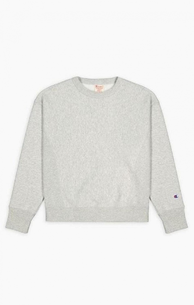 Champion Könnyű Reverse Weave Sweatshirt Női Pulóverek Világos Szürke | 5279-KMWBV