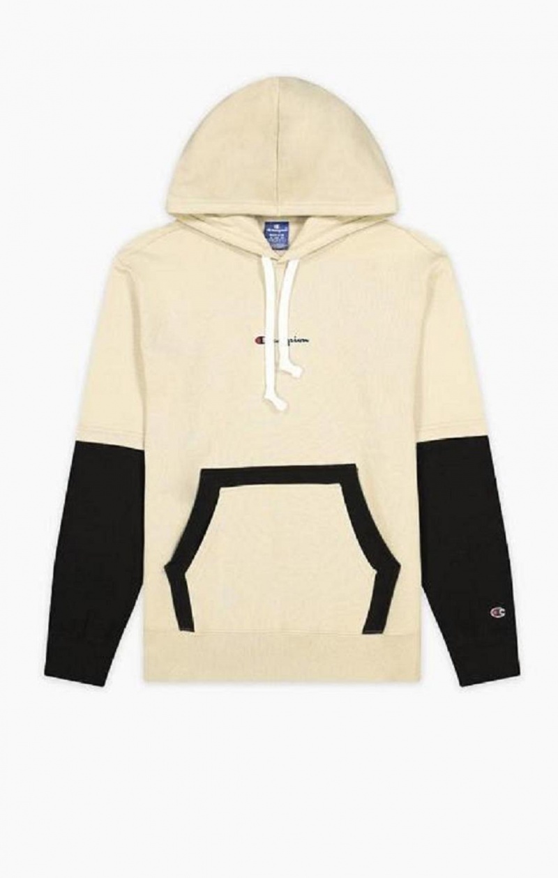 Champion Layered Small Script Logo Fleece Hoodie Férfi Kapucnis Pulóver Barna | 5237-RGHSV