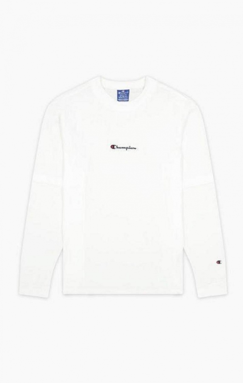 Champion Layered Small Script Logo T-Shirt Férfi Póló Fehér | 9786-CUQVH