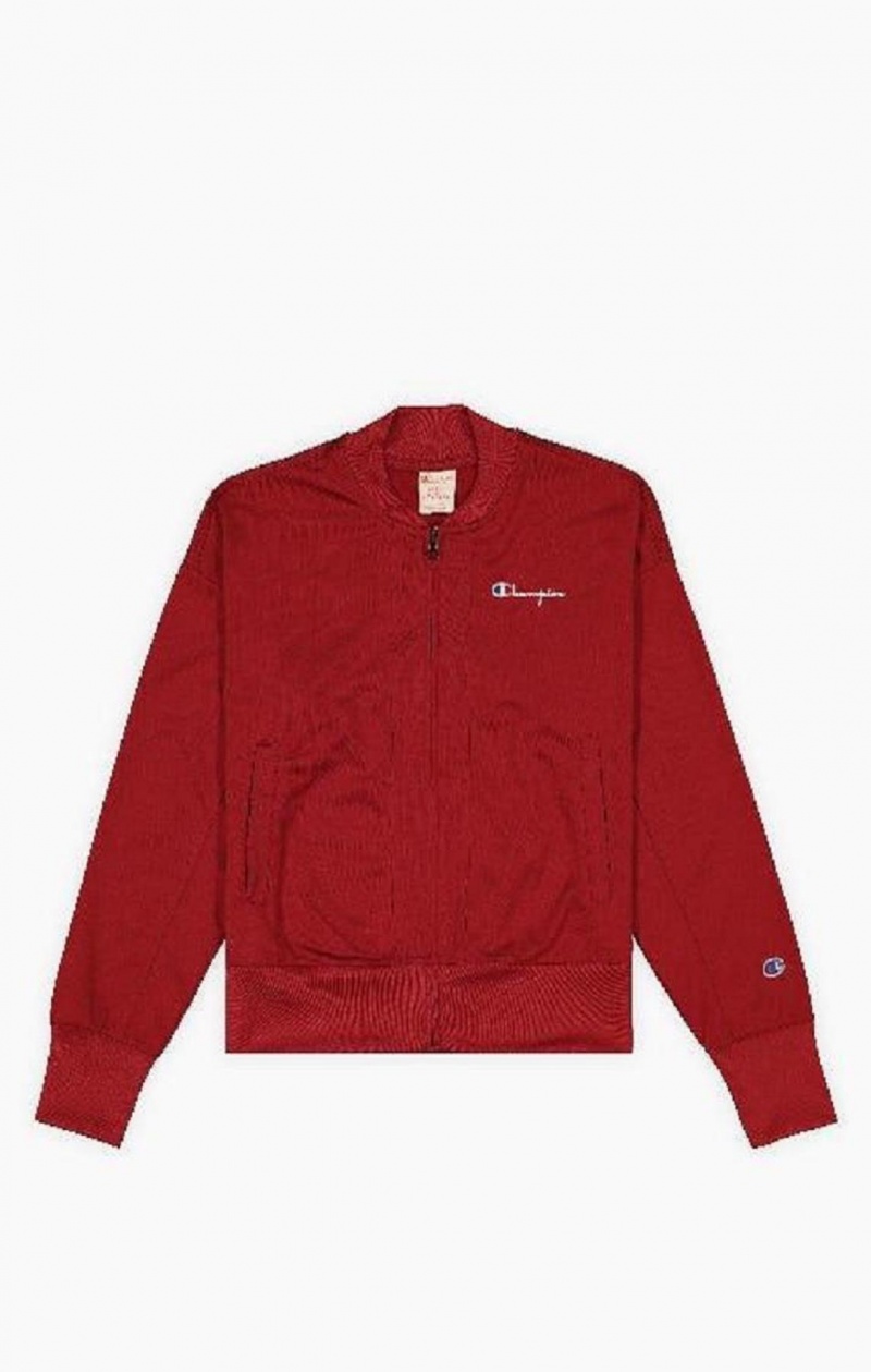 Champion Logo Back Cropped Bomber Jacket Női Kabát Bordó | 8479-TMWIU