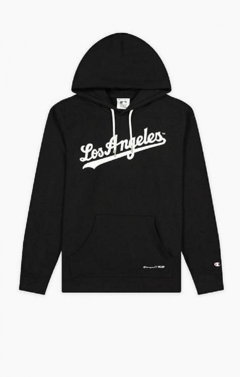 Champion Los Angeles MLB Hoodie Férfi Kapucnis Pulóver Fekete | 5801-BUJSX