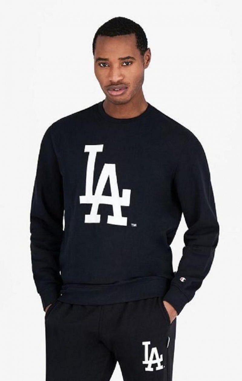 Champion Los Angeles MLB Sweatshirt Férfi Pulóverek Fekete | 6394-BFUCH