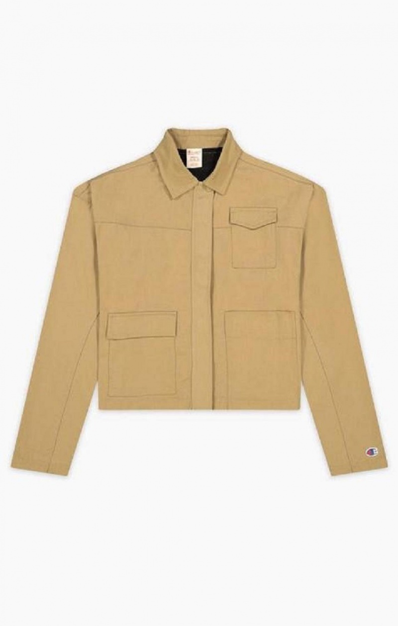 Champion Military Inspired Cropped Jacket Női Kabát Világos Barna | 1679-YFHWC