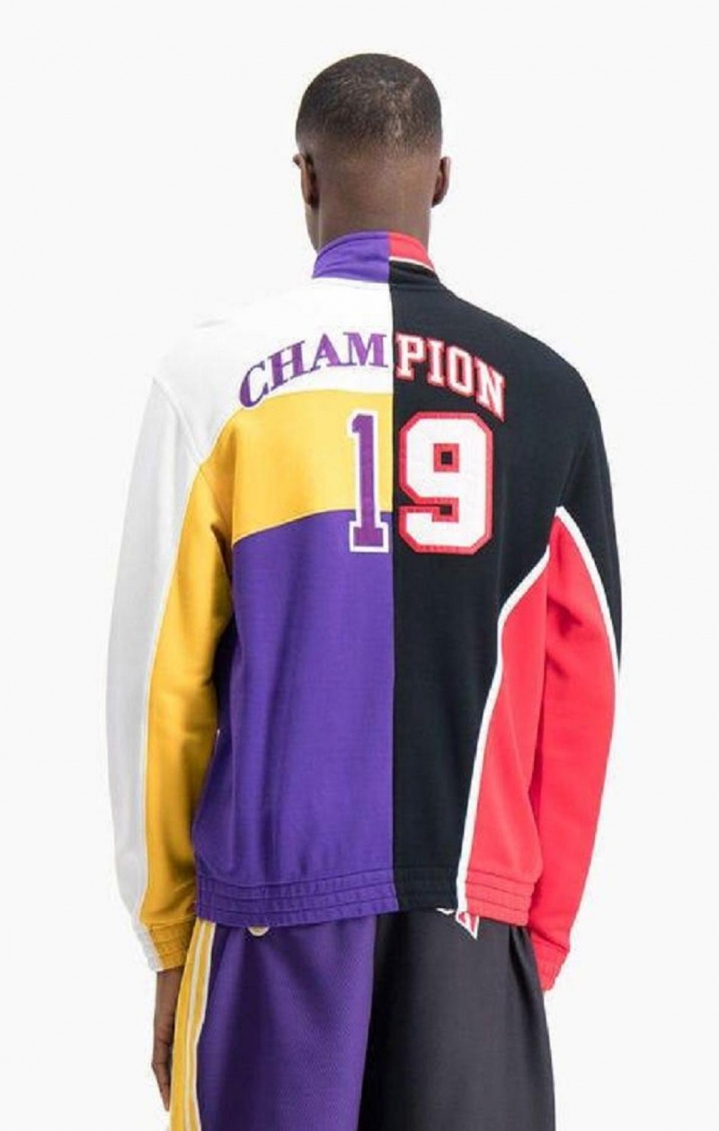 Champion NBMIX Patchwork 'Champion 19' Basketball Jacket Férfi Kabát Fekete | 8597-TPWIL