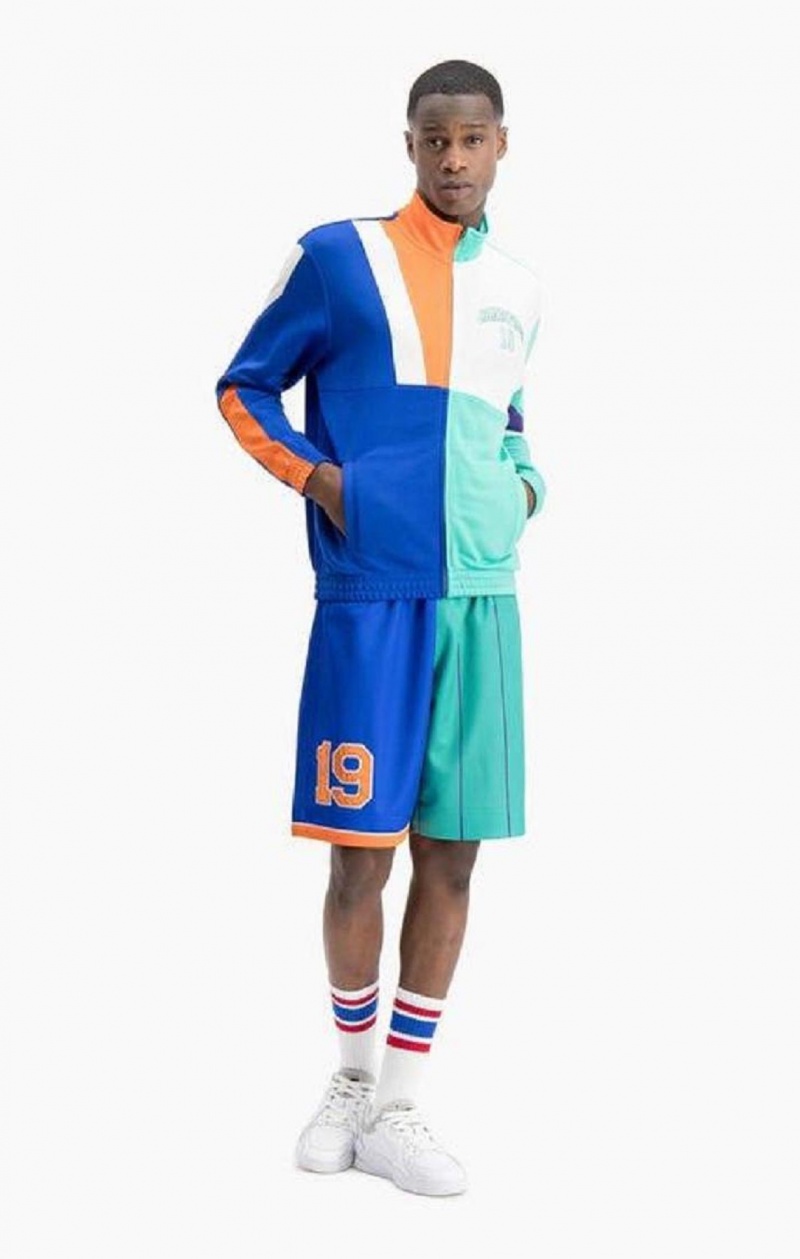 Champion NBMIX Patchwork 'Champion 19' Basketball Jacket Férfi Kabát Kék | 7412-JUGXQ