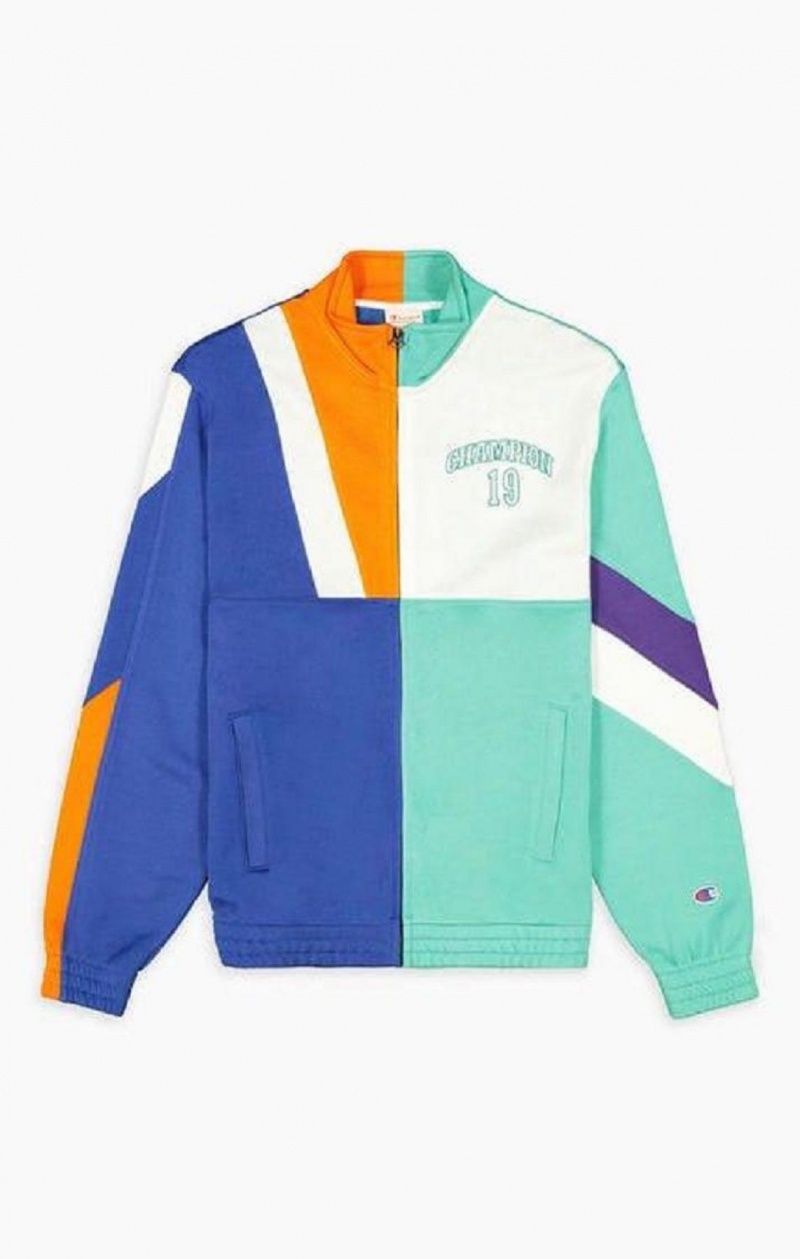 Champion NBMIX Patchwork 'Champion 19' Basketball Jacket Férfi Kabát Kék | 7412-JUGXQ