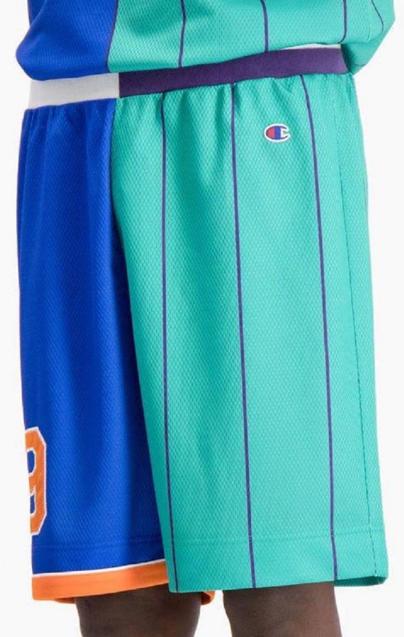 Champion NBMIX Patchwork 'Champion 19' Basketball Shorts Férfi Rövidnadrág Kék | 8210-LWABK