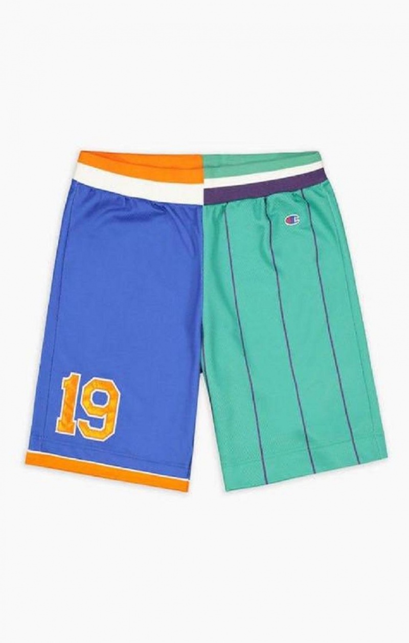 Champion NBMIX Patchwork 'Champion 19' Basketball Shorts Férfi Rövidnadrág Kék | 8210-LWABK