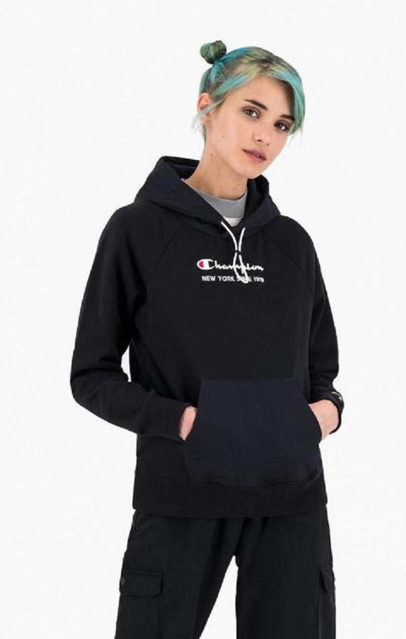 Champion New York Hoodie Női Kapucnis Pulóver Fekete | 8421-WISFR