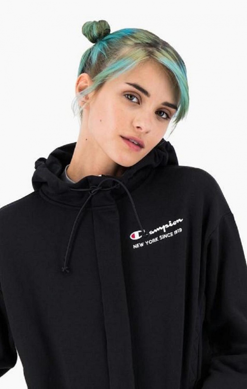 Champion New York Hoodie Női Kapucnis Pulóver Fekete | 9384-CERYV