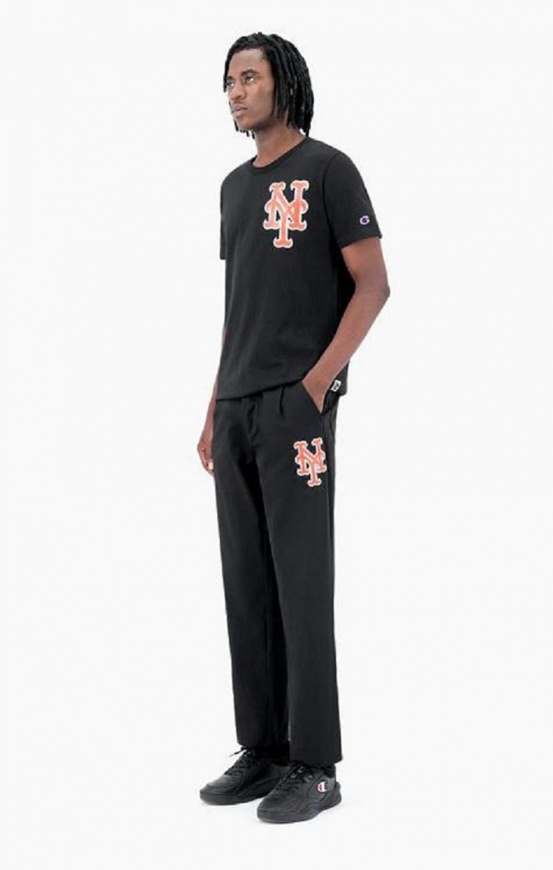 Champion New York MLB Egyenes Trousers Férfi Jogger Nadrág Fekete | 2694-AFHKX