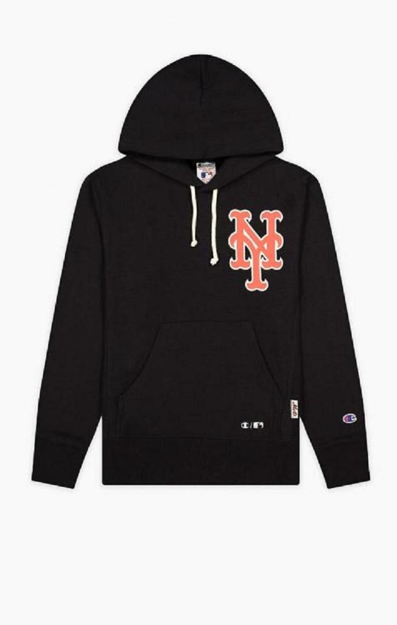 Champion New York MLB Hoodie Férfi Kapucnis Pulóver Fekete | 7824-EDJCO