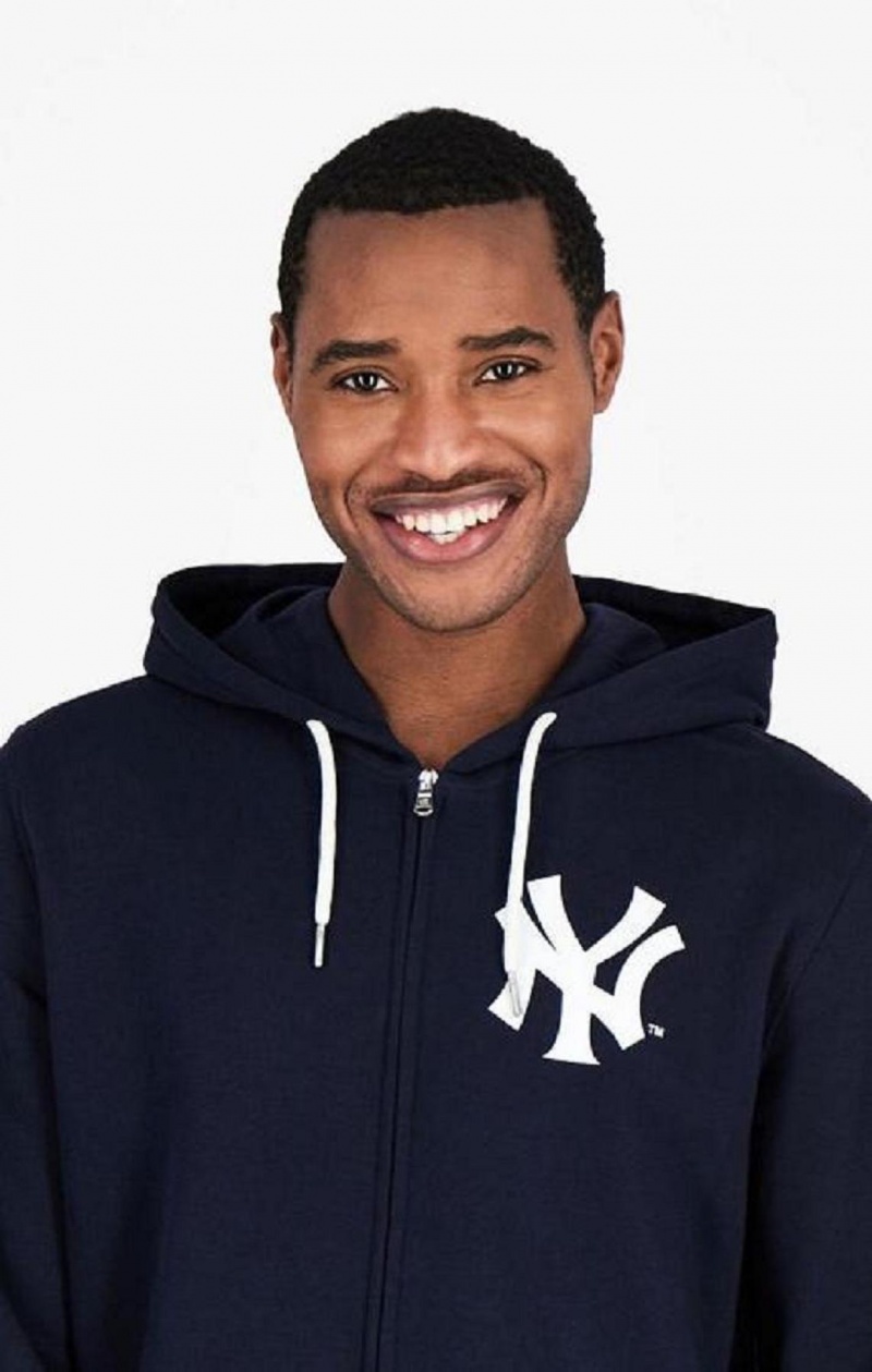 Champion New York MLB Hoodie Férfi Kapucnis Pulóver Sötétkék | 4735-NYDAJ