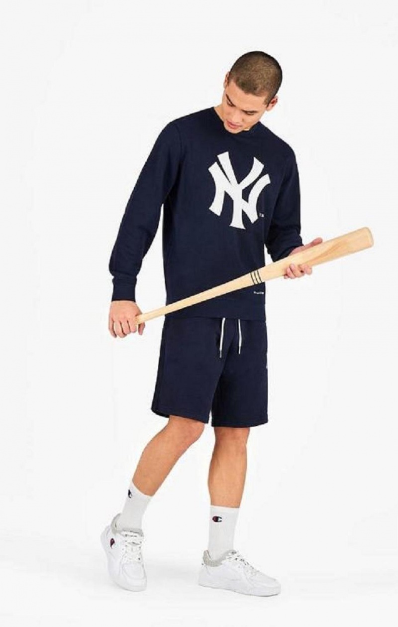 Champion New York MLB Sweatshirt Férfi Pulóverek Sötétkék | 2475-EXRWK