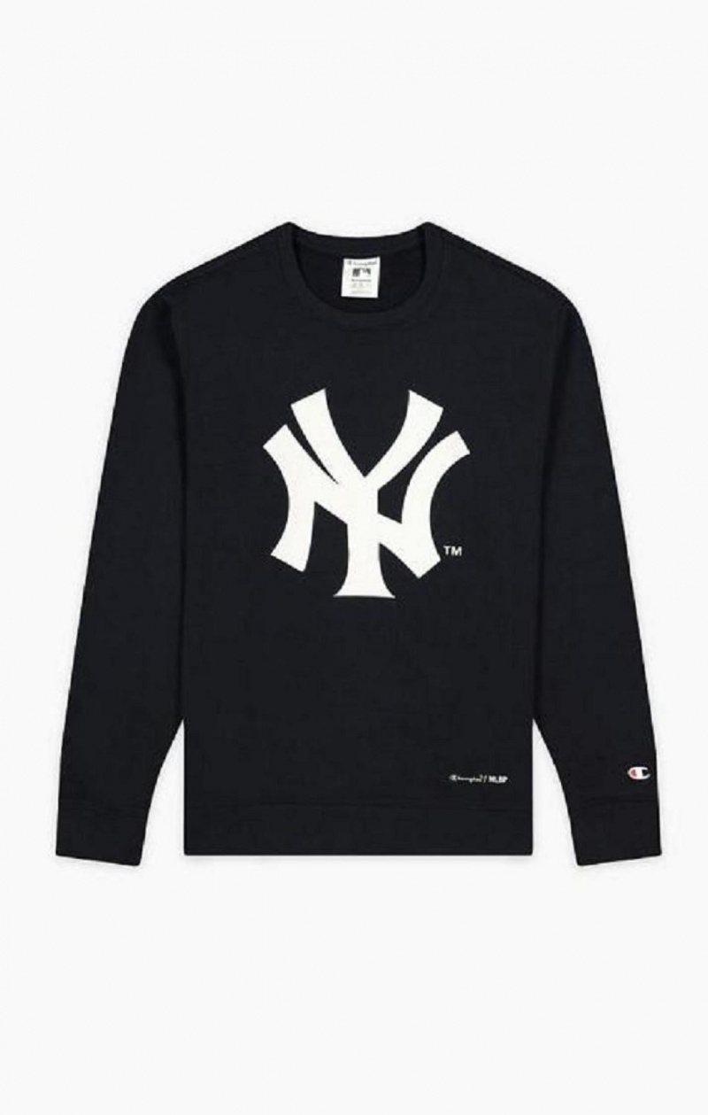 Champion New York MLB Sweatshirt Férfi Pulóverek Sötétkék | 2475-EXRWK