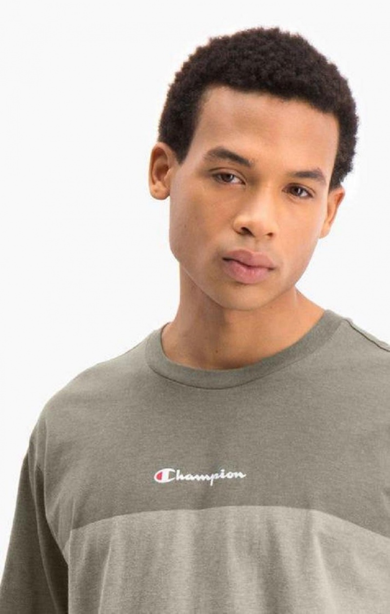 Champion Ombré Panelled T-Shirt Férfi Póló Zöld | 4087-TIKYF