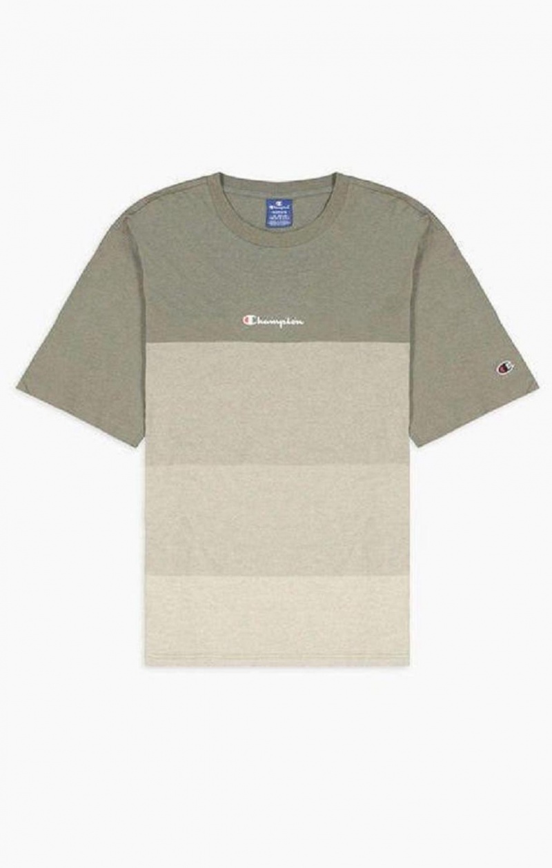 Champion Ombré Panelled T-Shirt Férfi Póló Zöld | 4087-TIKYF