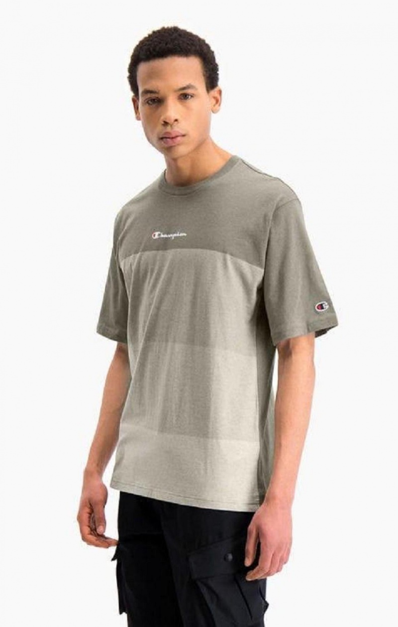 Champion Ombré Panelled T-Shirt Férfi Póló Zöld | 4087-TIKYF