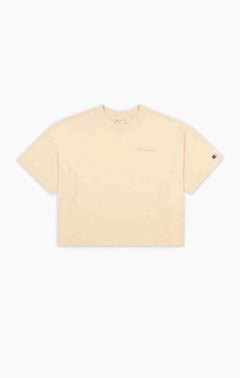 Champion Ombré Wash Cropped T-Shirt Női Póló Sárga | 3724-OSLNX