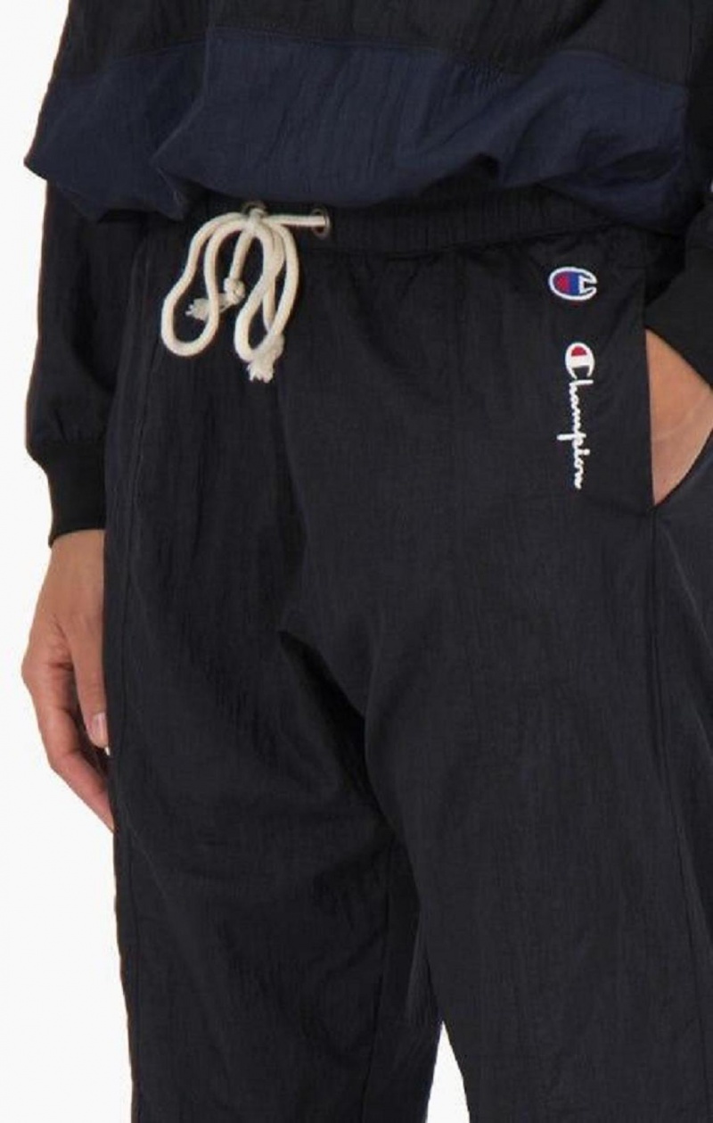 Champion Panel Detail Cuffed Pálya Pants Női Jogger Nadrág Fekete | 1243-HYAJU