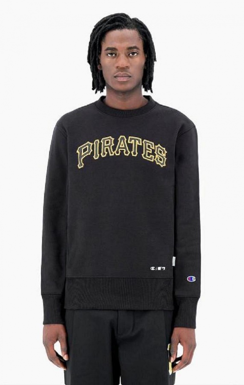 Champion Pittsburgh MLB Reverse Weave Sweatshirt Férfi Pulóverek Fekete | 7239-GEKPL