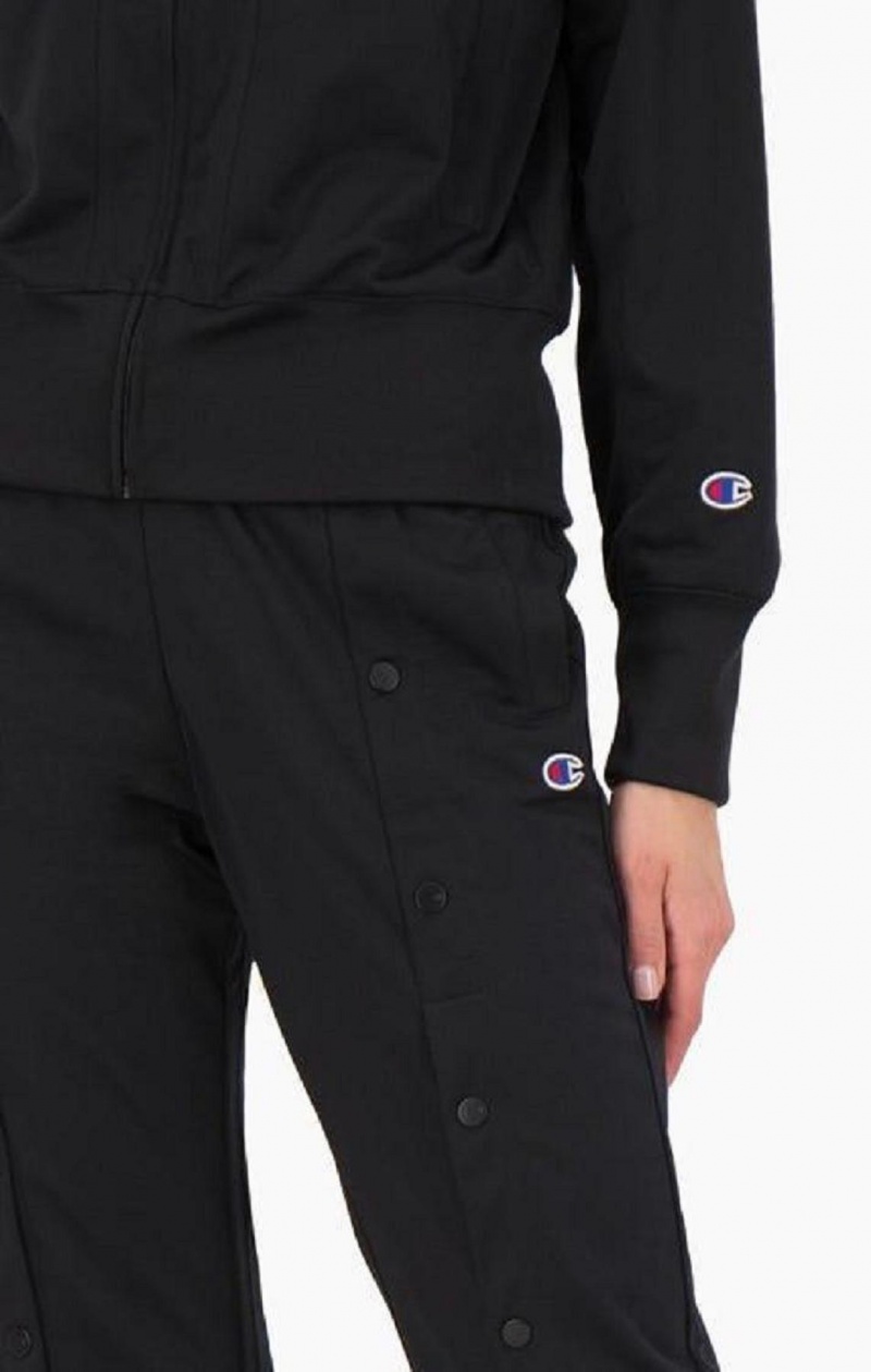 Champion Popper Front Pálya Pants Női Jogger Nadrág Fekete | 2837-UFJHX