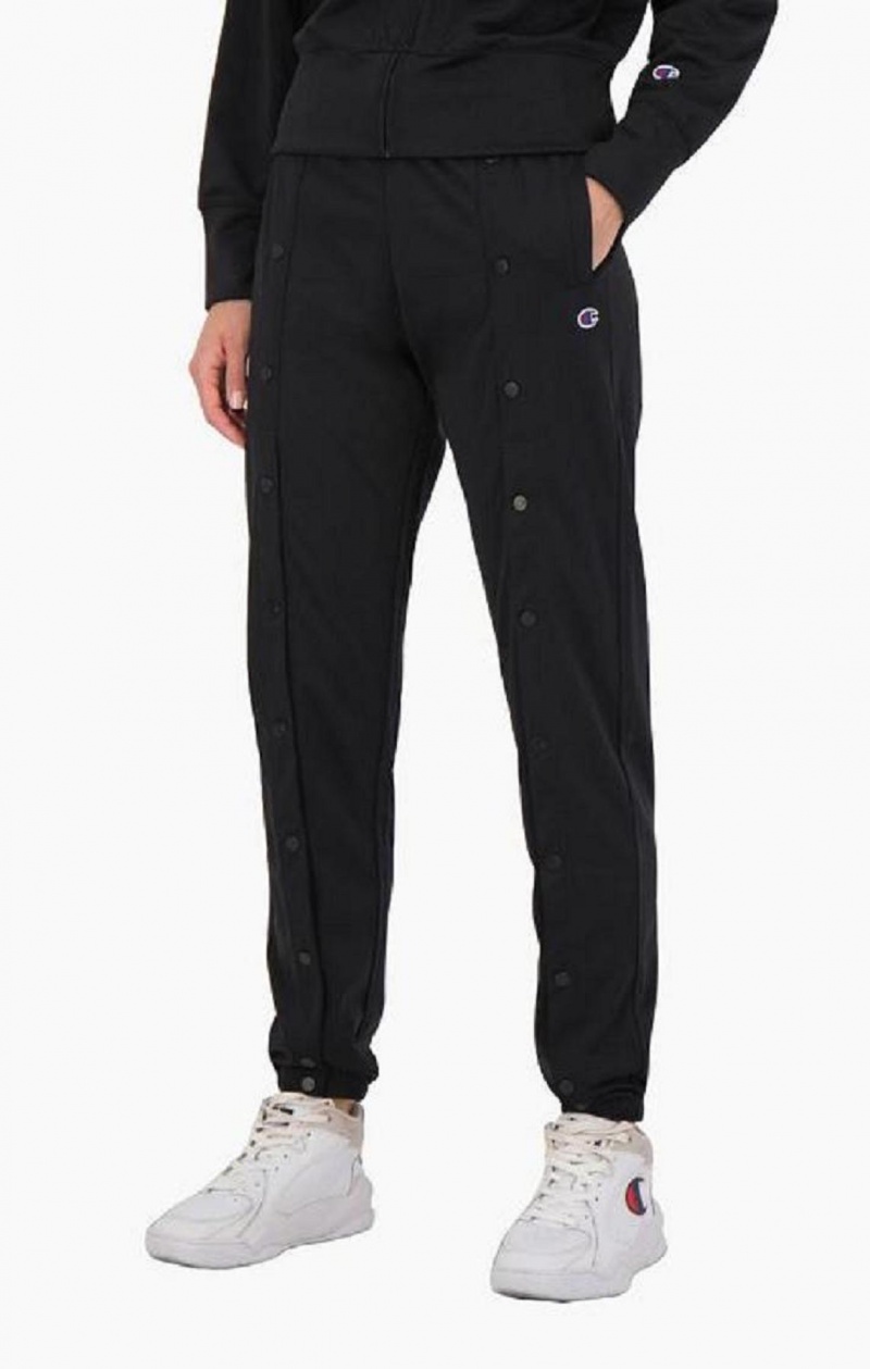 Champion Popper Front Pálya Pants Női Jogger Nadrág Fekete | 2837-UFJHX