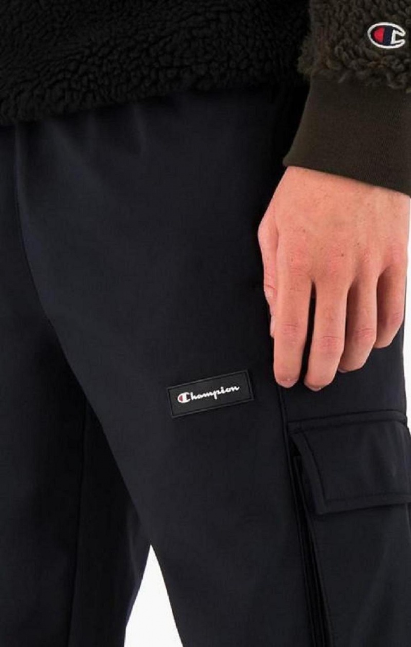 Champion Reflective Logo Cargo Pants Férfi Jogger Nadrág Fekete | 9812-FZWQT