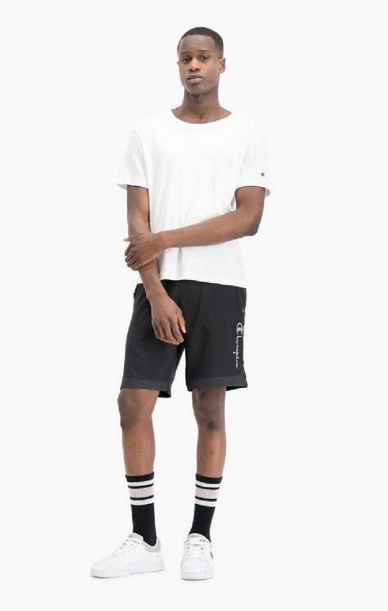 Champion Reflective Script Logo Shorts Férfi Rövidnadrág Fekete | 9758-YIWFP