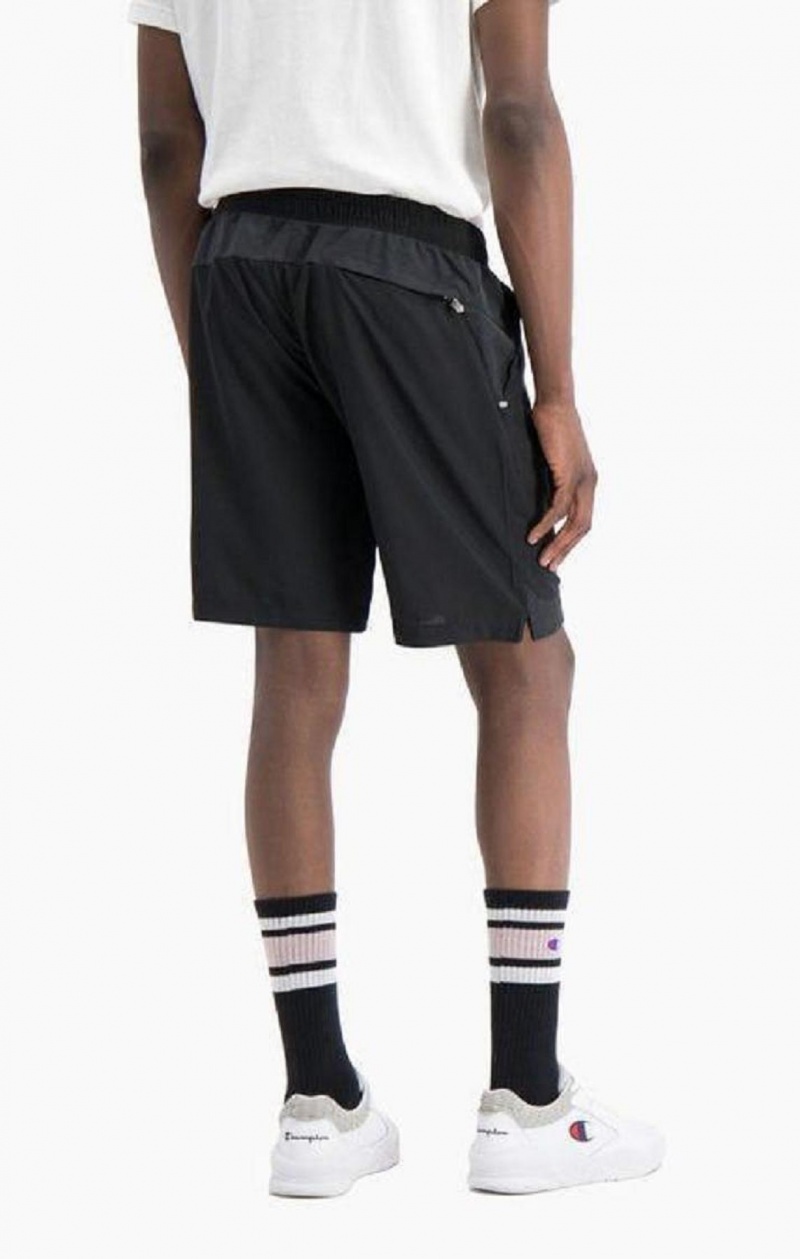 Champion Reflective Script Logo Shorts Férfi Rövidnadrág Fekete | 9758-YIWFP