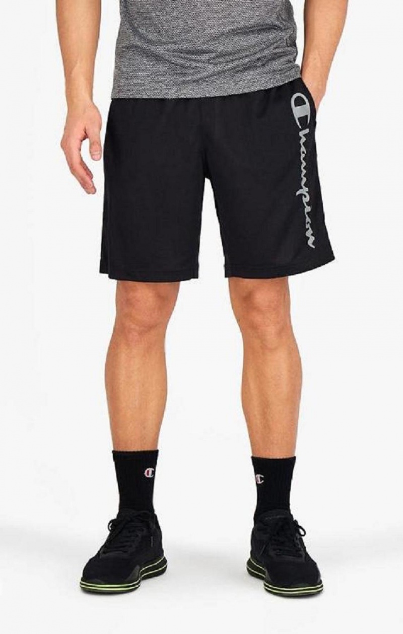 Champion Reflective Script Logo Shorts Férfi Rövidnadrág Fekete | 4725-ETZKA