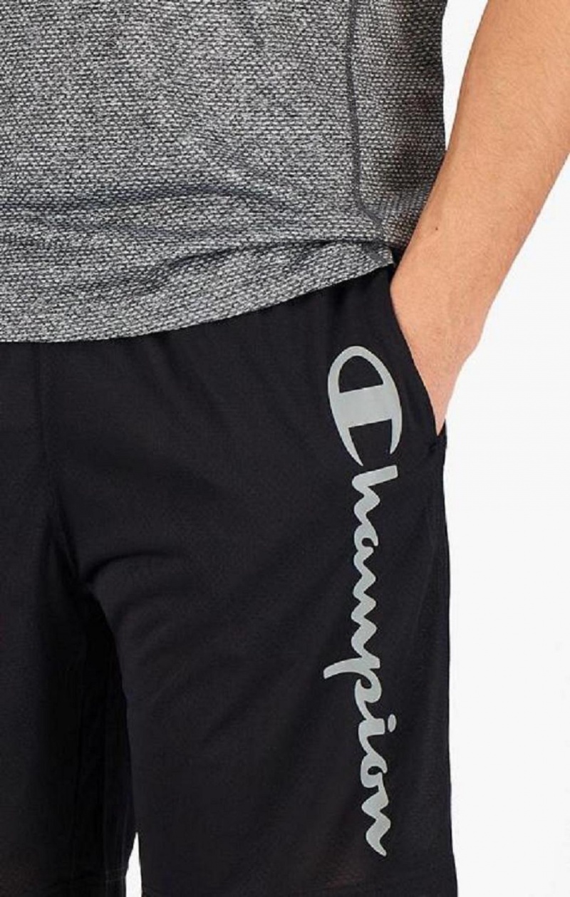 Champion Reflective Script Logo Shorts Férfi Rövidnadrág Fekete | 4725-ETZKA