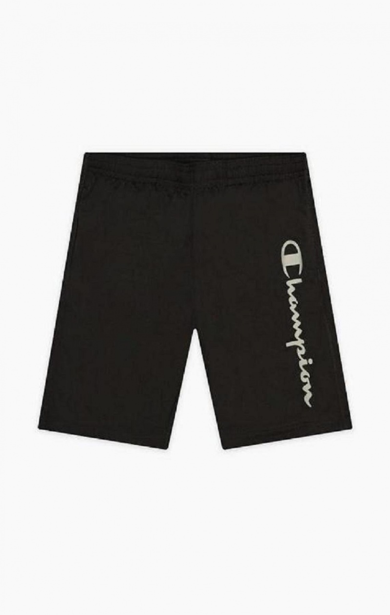 Champion Reflective Script Logo Shorts Férfi Rövidnadrág Fekete | 4725-ETZKA